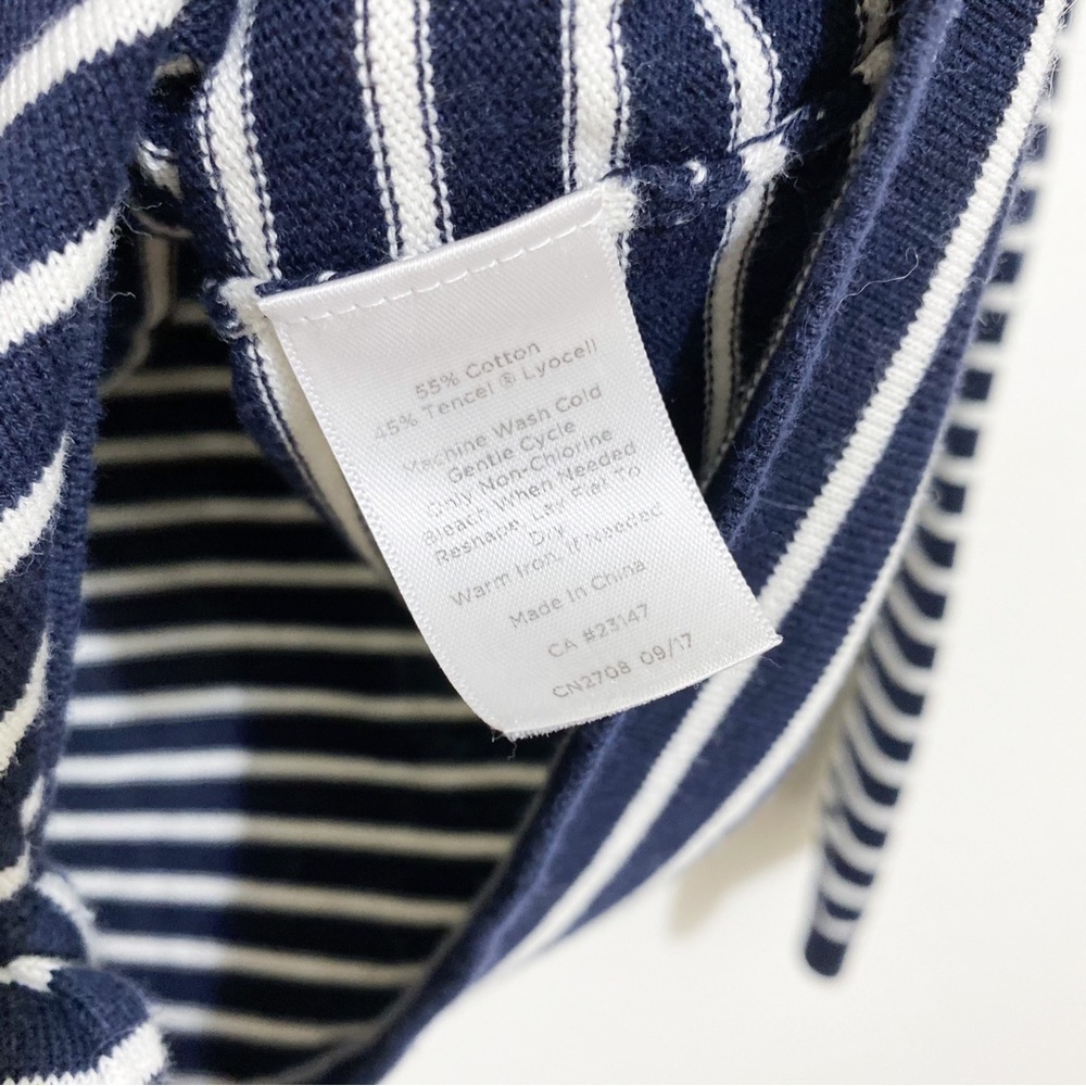 Talbots Tie Front Lightweight Striped Sweater Size S - Picture 4 of 5